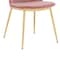 Armen Living Messina Modern Pink Velvet and Gold Metal Leg Dining Room Chairs, PK2 LCMSSIGLPNK - alternate 3